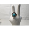 Image 1 : Sterling Silver Statement Ring with Turquois Stone Size 8.5 TW: 18.3g