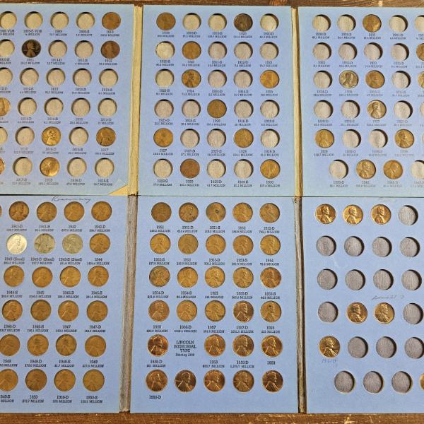 Two Partially-Filled Lincoln Head Cent Collection Books FV: $.94