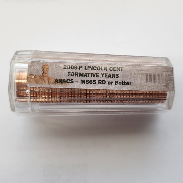 SEALED ANACS MS65 RD or BETTER Tube of 2009-P Lincoln Cents Formative Years