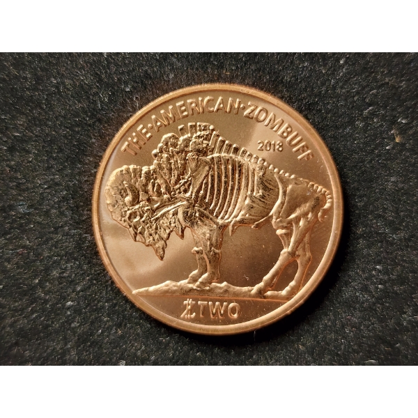 2018 Zombucks American "Zombuff" 1 Oz Copper Round