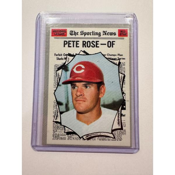1970 Topps Pete Rose Sporting News All-Stars Baseball Card In Protective Holder - Incredible Card
