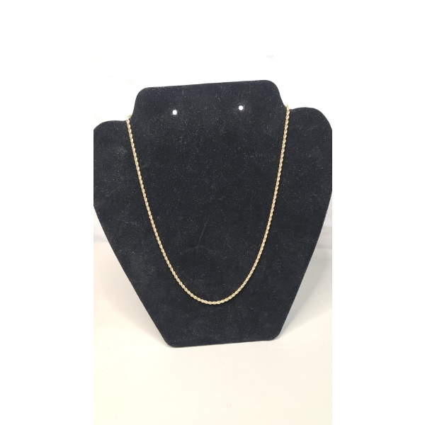 14K Gold 18" Twisted Rope Necklace - Weight: 8.5g