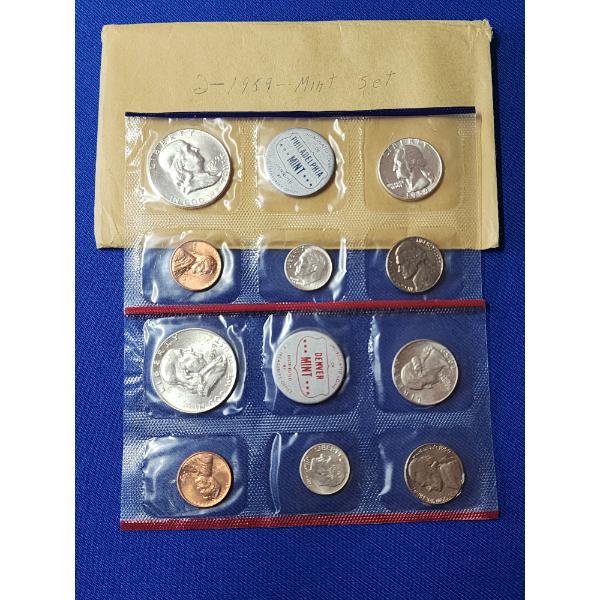 1959- P&D United States Mint Set Including $1.70 in 90% Silver 