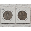 Image 1 : 2 Walking Liberty 90% Silver Half-Dollar Coins - AFV $1