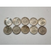 Image 2 : x10 Assorted Years 90% Silver Roosevelt Dimes Face Value $1.00