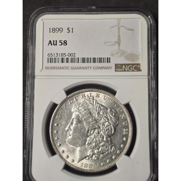 NGC AU58 1899 Morgan Silver Dollar