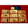 Image 2 : Japanese Anime' - 9 Pc Set of 24k Gold Foil JOJO Nippon Ginko - 10000 Yen Notes (Real Gold Foil)