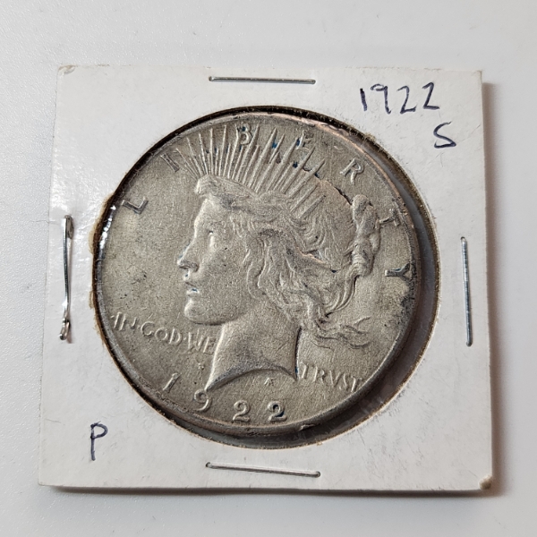 1922-S Silver Peace Dollar - 90% Silver United States Coin