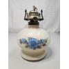 Image 3 : Vintage Oil Lamp - Lovely Flower Design (6" Base, 7" Chimney)