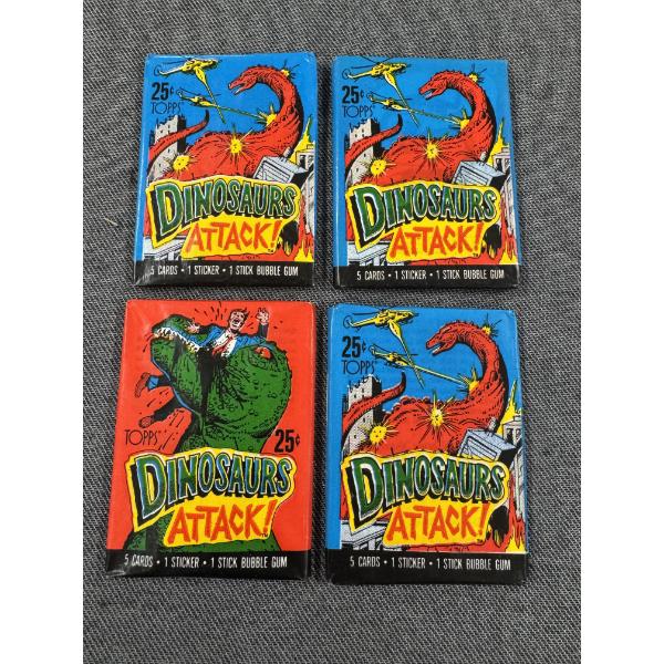 4 - 1988 Topps Dinosaurs Attack Wax Packs - Mint Condition