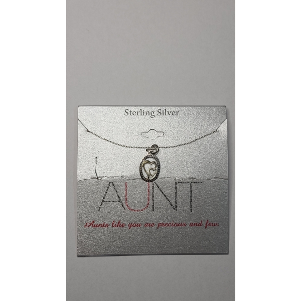 LA Rocks 18" Sterling Silver "Aunt" Necklace - Weight: 1.7g