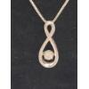 Image 3 : Beautiful Sterling Silver Pendant & Chain Featuring 32 Natural Diamonds - Approx. .12 Carat 