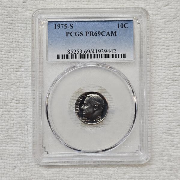 1975-S Roosevelt Dime Certified by PCGS as PR69CAM