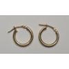 Image 6 : Set Of 14K Yellow Gold Huggie Hoop Earrings & 14K Gold Cat Pendant - Total Weight: 1.7g