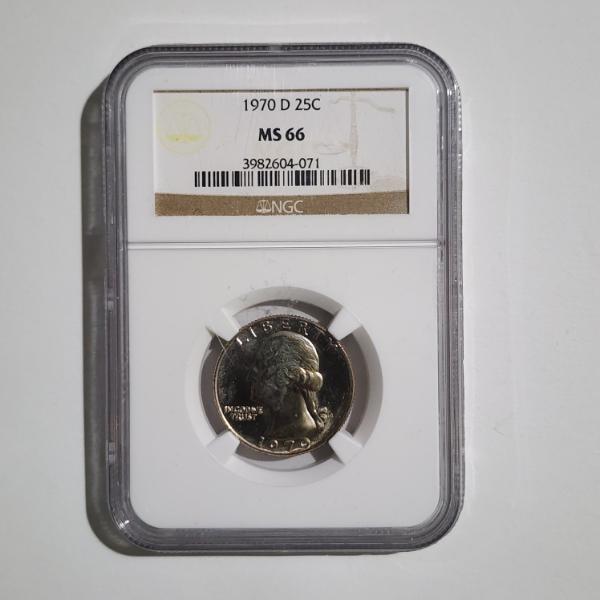 NGC MS66 Graded 1970-D United States Washington Quarter