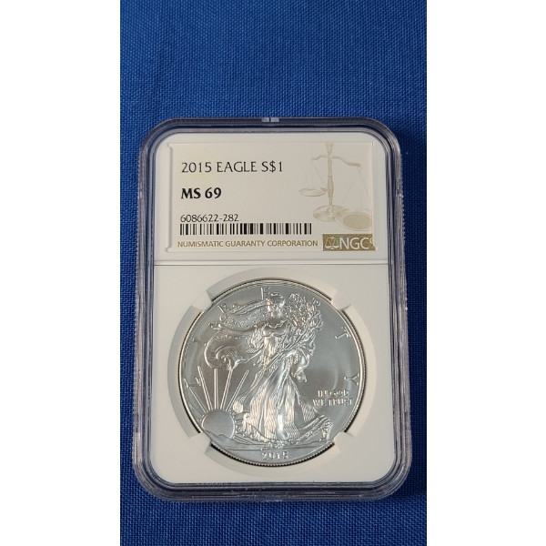 2015 NGC MS 69 1 oz .999 Fine Silver American Eagle