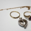 Image 5 : Lot of 10K Gold Jewelry Items: Pendants, Rings, Earrings, Chain - TW: 9.9g