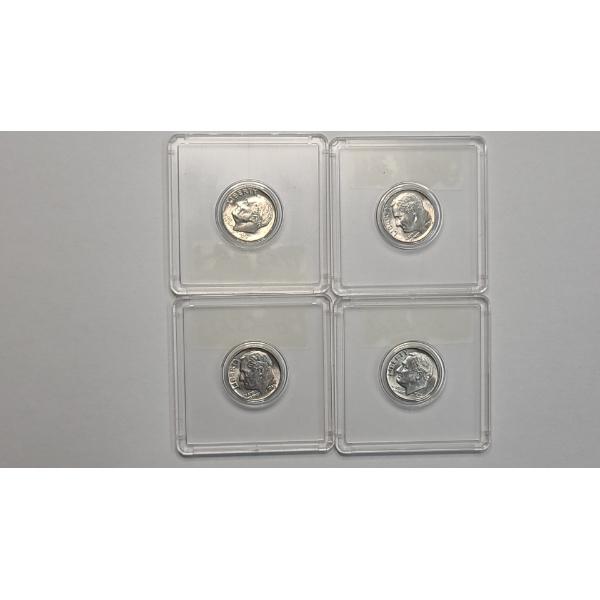 (4) 1955-D 90% Silver Roosevelt Dimes - Face Value: $0.40