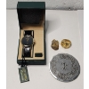 Image 1 : Helbros Quartz Watch, Board of Elections Pin, Watch Ring, Monogram Mirror/Tray
