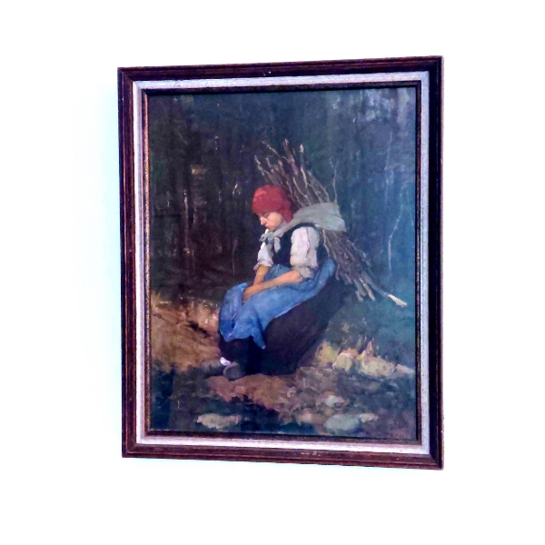 Very Colorful Vintage Style Print Framed Under Glass - App 16 x 20
