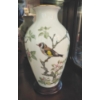Image 1 : 11 1/2"  Porcelain Golden Tanager Vase - Design Continues Completely Around - Both Sides Perfect
