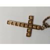 Image 3 : 14K Gold 18" Twist Chain Necklace with Gorgeous Intricate Cross Pendant - Total Weight: 10.5g
