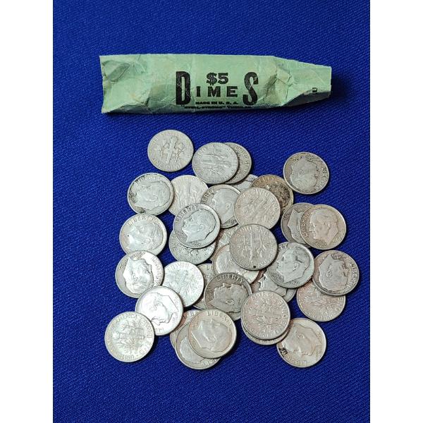 Lot of Assorted Year 90% Silver Dimes FV: $3.40