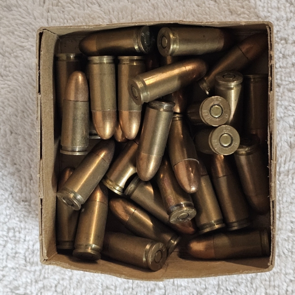 Vintage WWII Canadian 9mm Parabellum Ammunition Stamped MM 9 43 In Original Cardboard Box