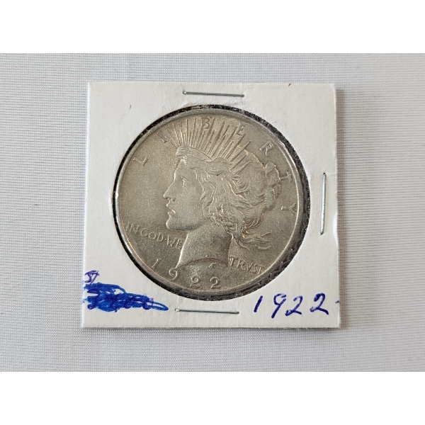 1922 Silver Peace Dollar - 90% Silver U.S. Coin