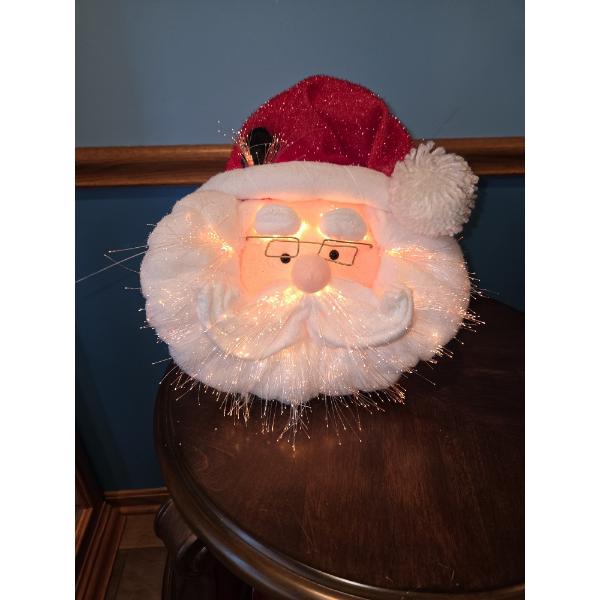 12" Fiber Optic Santa, 33" Countdown Elf Plush Decor, & Santa Plush All Like New