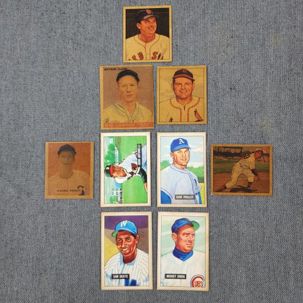 Nine Assorted Older Baseball Trading Card Likely Reproductions Dating Back to the 50's!