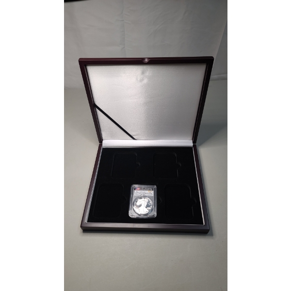 2023-W PCGS PR70 DCAM First Day Of Issue 1 Oz Fine Silver American Eagle - Signed By Emily Damstra 