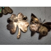 Image 3 : Sterling Silver and Alabone 4-Leaf Clover and Butterfly Brooches TW: 8.8g