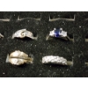 Image 6 : Gorgeous Sterling Silver Rings Ft. Blue & White Sapphire & More - Total Weight: 13.2 Grams