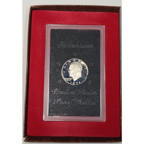  1971-S Eisenhower 40% Silver Proof Dollar In Display