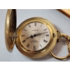 Image 2 : Vintage Majestime Brass 17 Jewels Pocket Watch on Chain