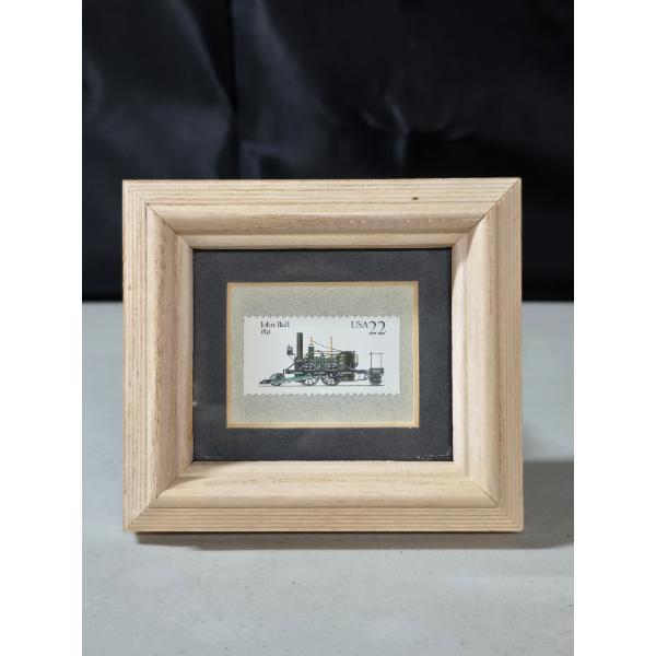 Legacies Mint Condition John Bull Steam Locomotive 1831 U.S. Postage Stamp in Frame