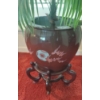 Image 2 : Massive 3 Pc Porcelain & 5 Leg Japanese Rosewood Wood Plant Stand & Tall 54" Plant / Tree Superb!