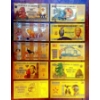 Image 1 : Set of 10 - 24k Gold Foiled BANK OF ZIMBABWE Bank Notes - (Real 24k Gold)  5.3 gr Per Note.