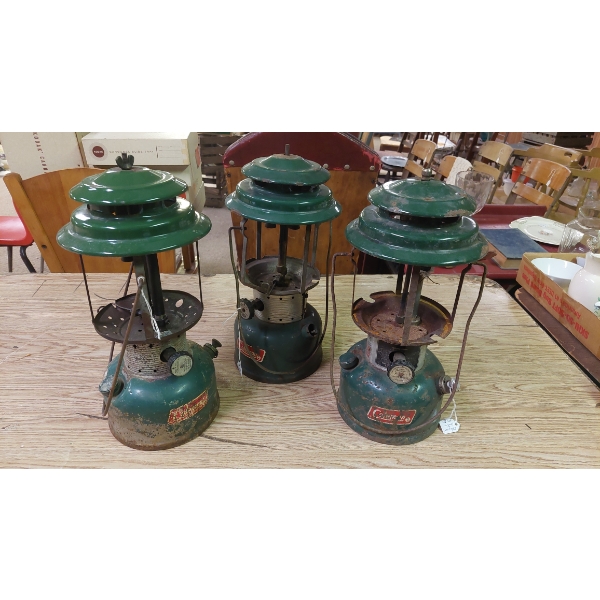 3 Pc Group Parts / Repair - Coleman Lanterns As Shown - See Pics