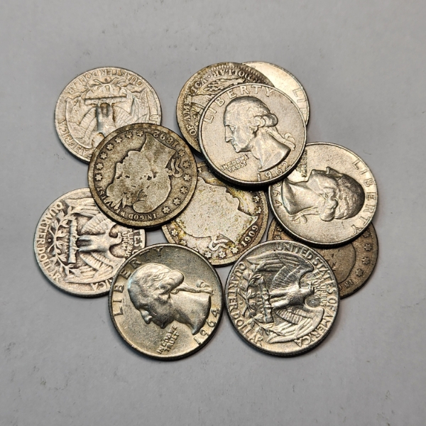Mix of Assorted Years 90% Silver U.S. Quarters - Face Value: $2.75