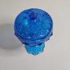 Image 2 : Vintage Fenton Glass Colonial Blue Lidded Compote