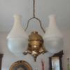 Image 3 : Vintage Electrified Angle Lamp As Shown - Frosted Replacement Shades - No Switch On Lamp 