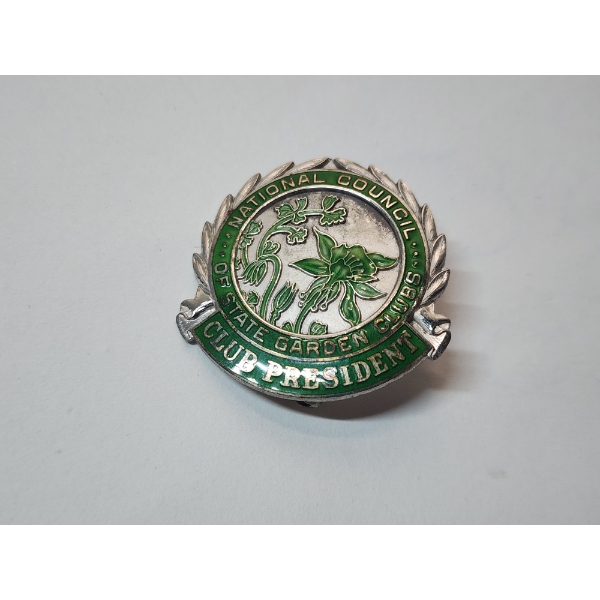 National Council of State Garden Club's President Sterling Silver Pin TW: 10.5g