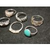 Image 3 : Stunning Sterling Silver Rings Ft. Turquoise Stone & More  - Total Weight: 17.9 Grams