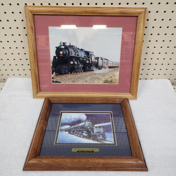 Two Nice Framed Railroad Photographs Including 1941 Union Pacific (4-8-8-4) "Big Boy" ~ TRAINS!