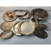 Image 1 : Nice Assortment of Silverplated Serving Trays and Baskets TW: 11.8lbs