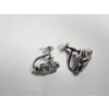 Image 2 : Gorgeous 14K White Gold Art Deco Style Earrings With Dimonds TW: 3.5g