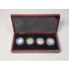 Image 1 : Kennedy Half Dollar 4-Coin Collection ft. Holo, Gold-Plated, Colorized In Wooden Display