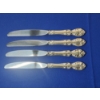 Image 1 : 4 - Sterling Silver Gorham Melrose Sterling Silver Handle, Stainless Blade Dinner Knives TW: 267.7g